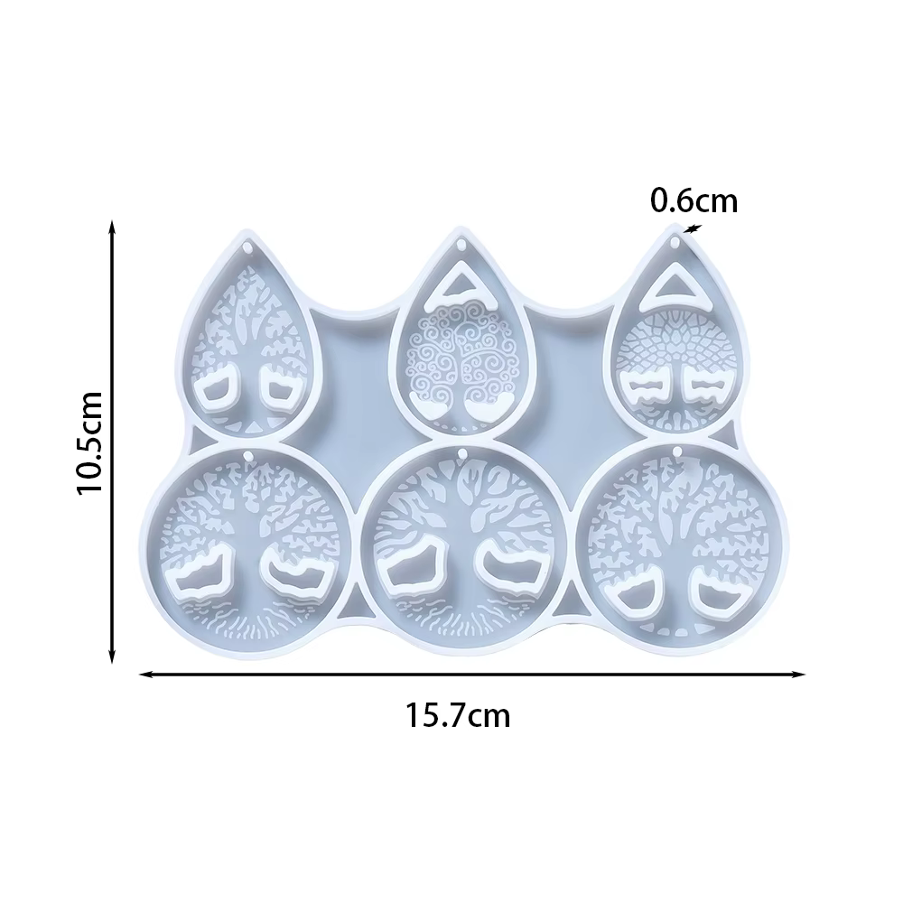 Moule de collier en résine arbre de vie, en résine époxy, en Silicone, pour bricolage, porte-clés, p