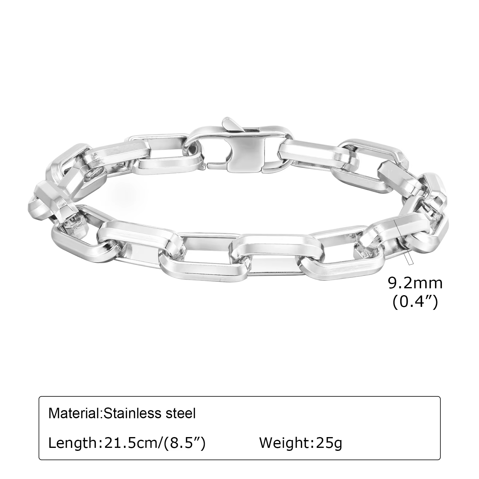 Bracelets rectangulaires en acier inoxydable pour hommes, bijoux JOPunk Rock, cadeau pour papa, peti