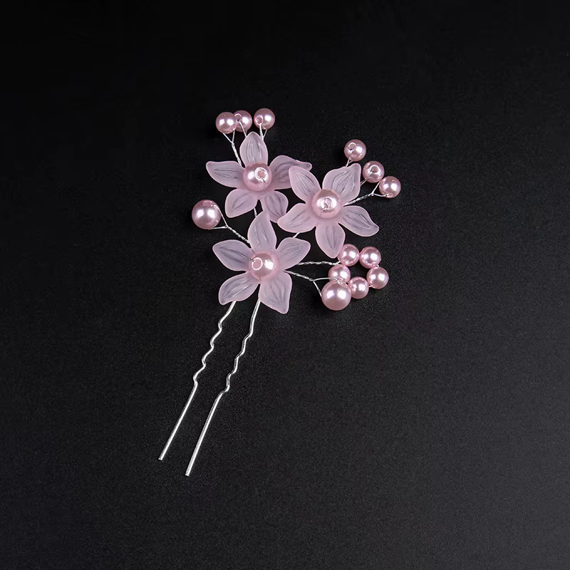 Pince à cheveux de mariée de luxe en cristal et perles, bijou floral pour mariage