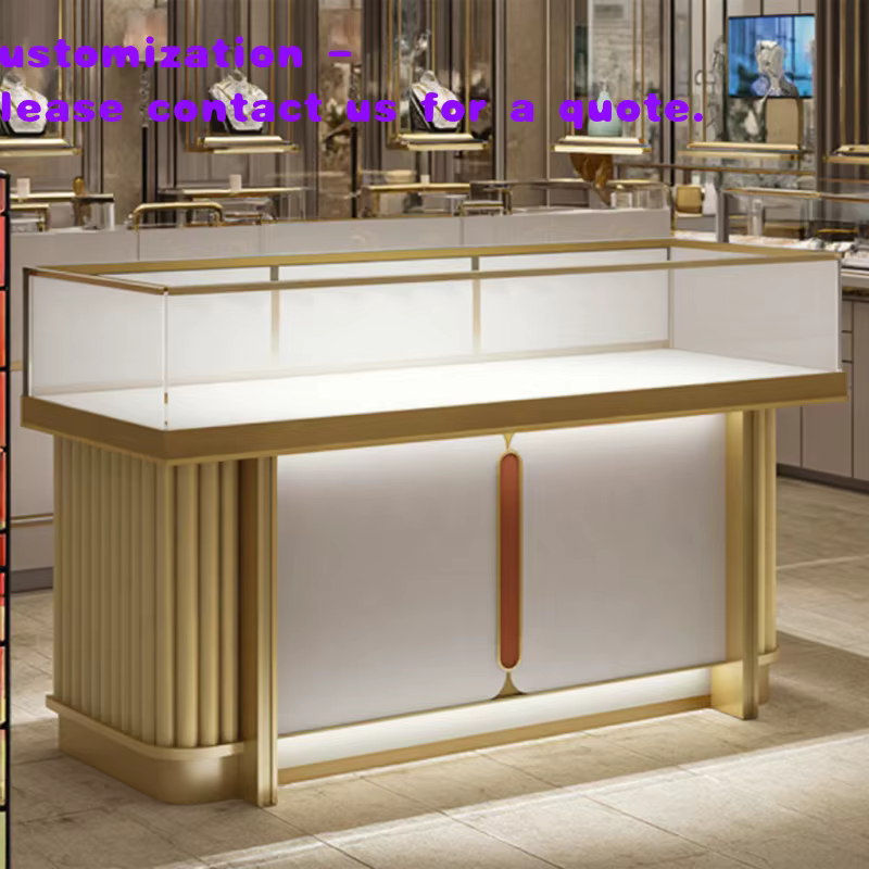 Comptoir de présentation de bijoux sur mesure pour magasin de détail, design de vitrine de bijouteri