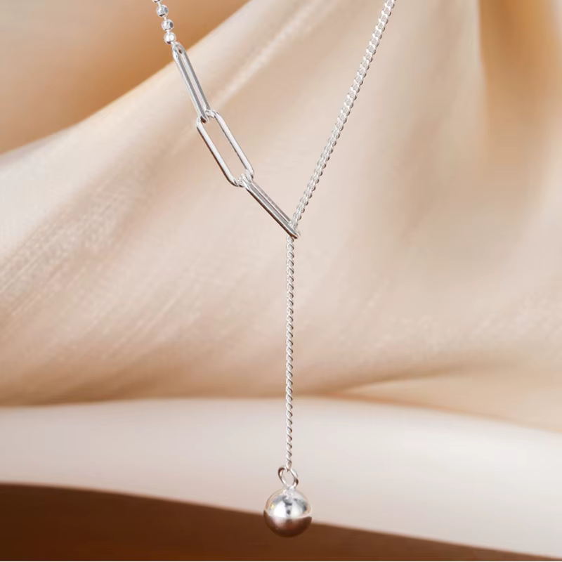 Collier en argent Sterling 925 pour femme, breloque Simple, chaîne de clavicule, ras du cou, cadeau 