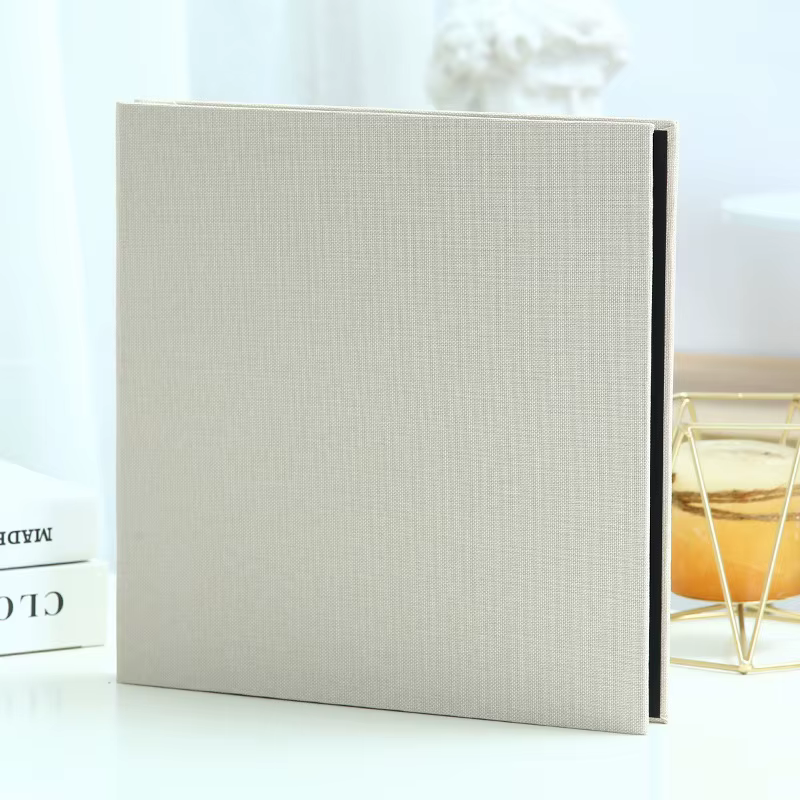 Livre d'or de mariage personnalisé en lin, Album Photo auto-adhésif, nom mémoire, Scrapbooking Beige