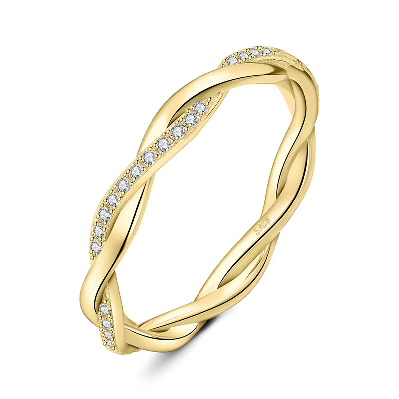 JewelryPalace Moissanite D couleur amour corde infini 925 en argent Sterling bague empilable pour fe