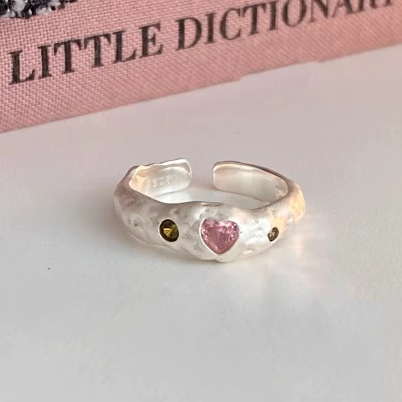 Bague en argent Sterling 925 pour femmes, nouvelle personnalité douce, Texture irrégulière réglable,