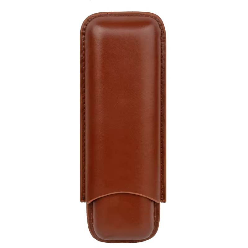 Étui à cigares en cuir fabriqué par l'homme à 52 anneaux, porte-cigare à 2 tubes, Mini boîte de voya