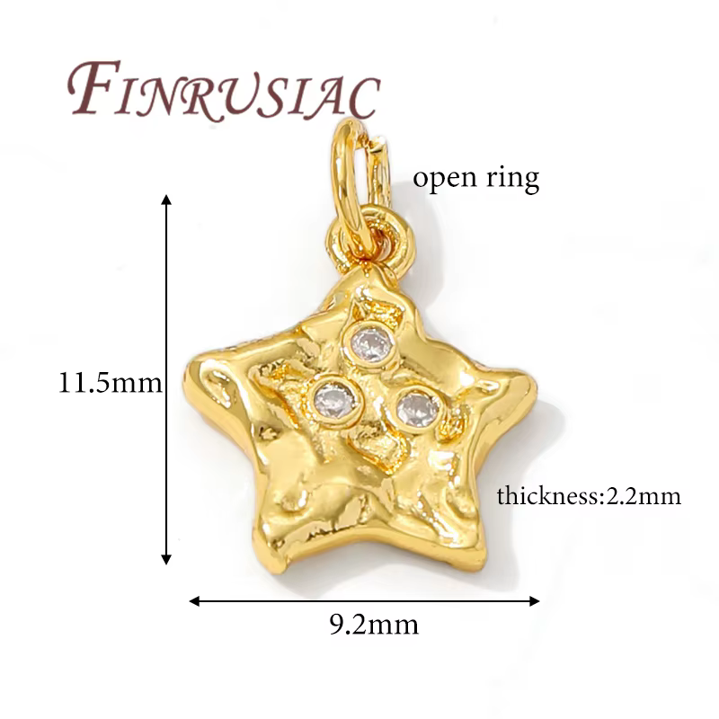 Breloques étoiles délicates plaquées or 18 carats, pour la fabrication de boucles d'oreilles et de b