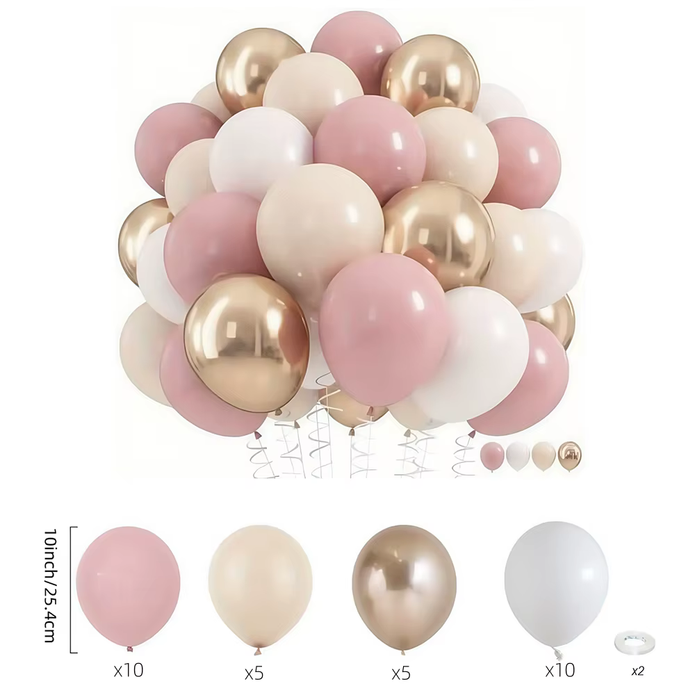32/62 pièces Macaron rose rétro sable blanc ballons Champagne doré ensemble de ballons adapté à la d