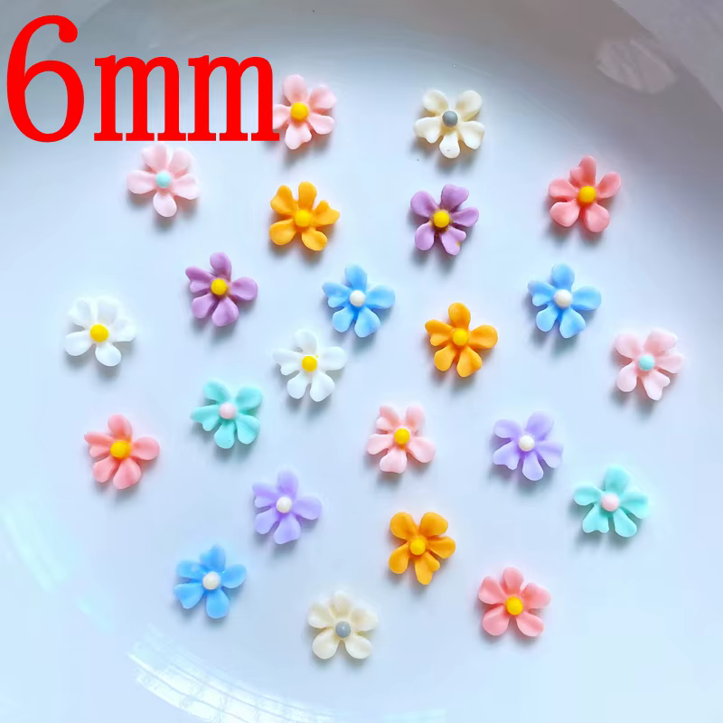 Mini figurine en résine de fleurs mignonnes, artisanat de cabochon à dos plat, ornement de bijoux, a