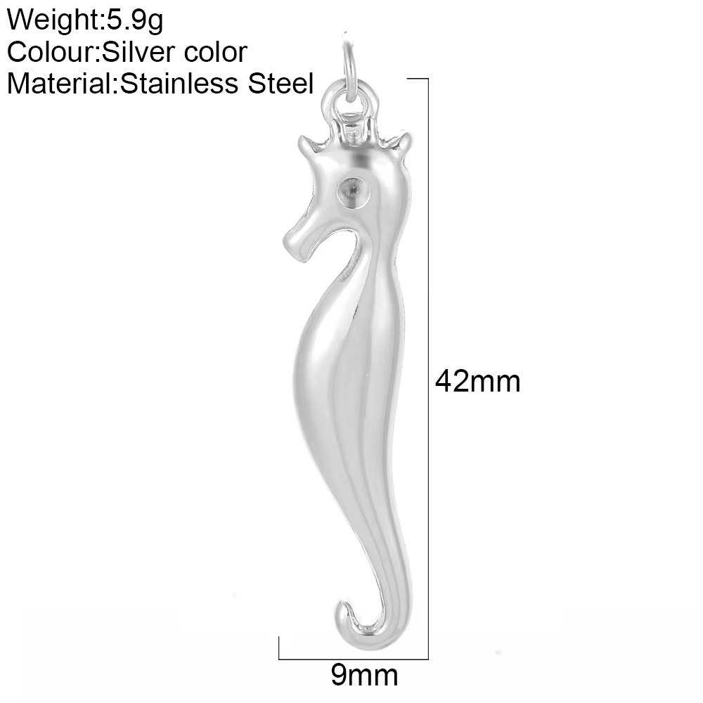 Breloques en acier inoxydable pour bijoux, porte-clés, collier, Bracelet, série océan, pendentifs po