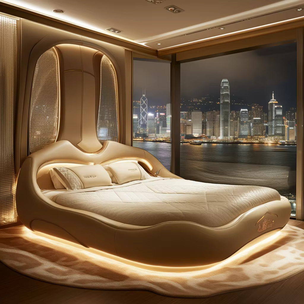 Superbe cadre de lit Double King Size Design de luxe valises jumelles idéales Chic Muebles européens