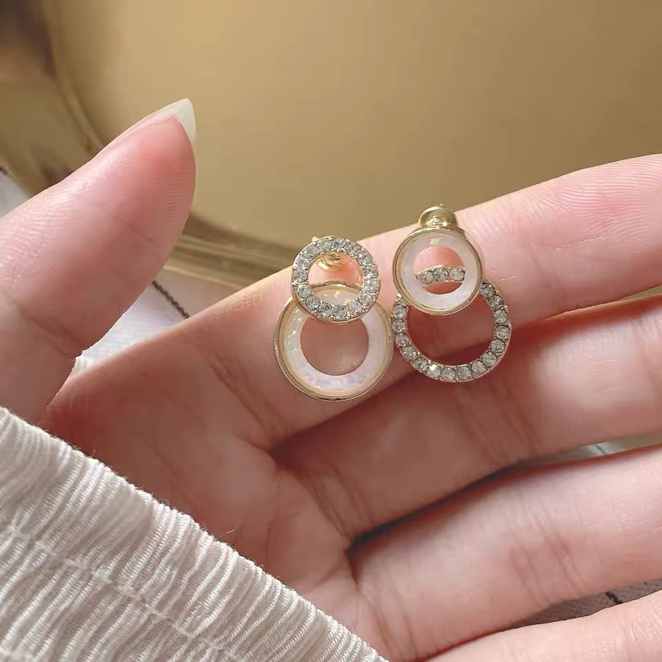 Boucles d'oreilles Vintage CC Design pour femmes, mode coréenne, croix X, Zircon, bijoux de fiançail
