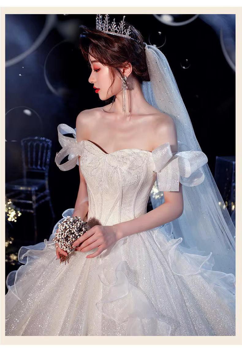 Maria Novia-Robe de mariée princesse chérie personnalisée pour femme, paillettes ivoire, fibr 2025, 