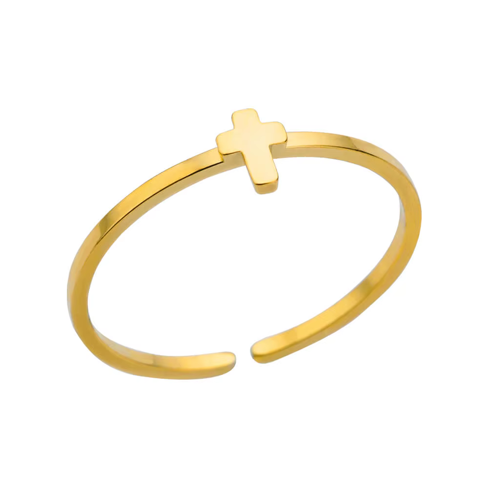 Bagues Vintage en forme de croix de jésus pour femmes et hommes, couleur or, en acier inoxydable, ré