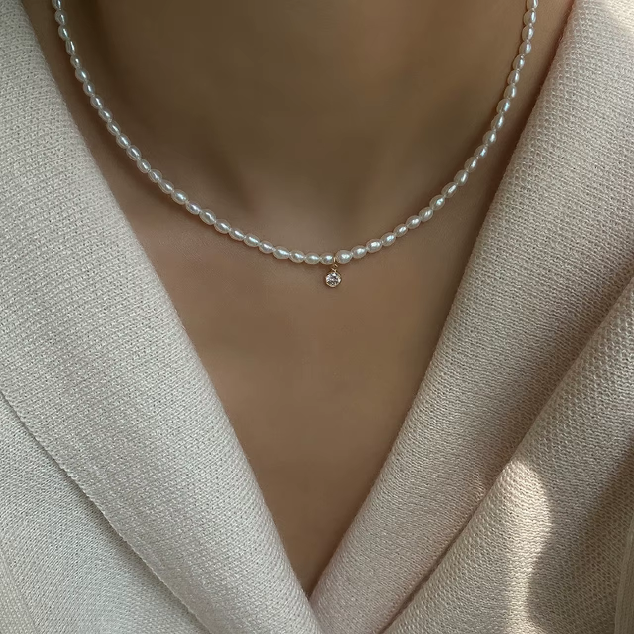 Collier de perles d'eau douce naturelles en Zircon pour femmes, rempli d'or 14K, AAA, bijoux de styl