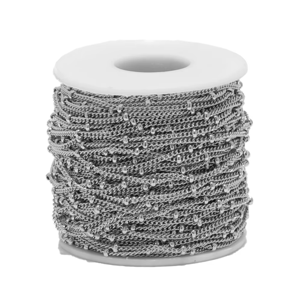 2 mètres en acier inoxydable Satellite gourmette boule perles chaînes bijoux à bricoler soi-même fai