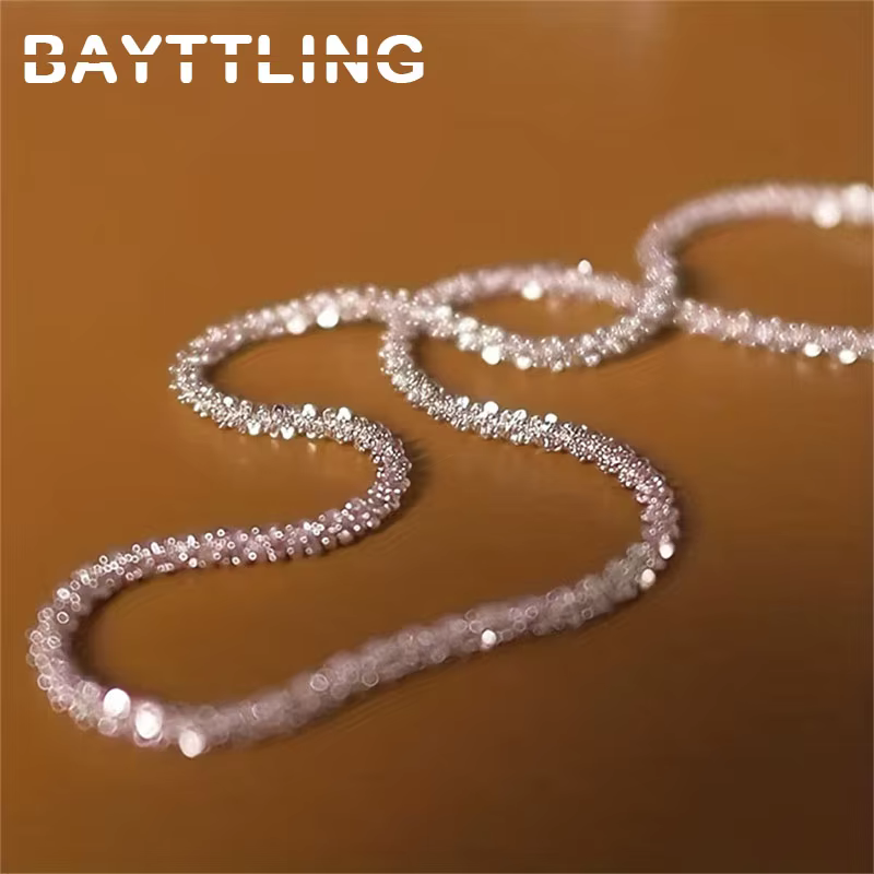 Collier scintillant en argent Sterling 925, 40-75cm, exquis, mode femmes, Couple, femme, cadeau d'an
