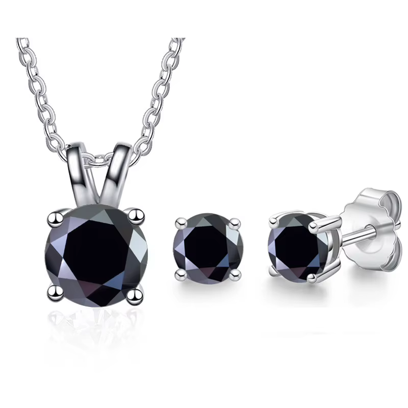 Pomercejelly-Ensemble de bijoux classiques en argent regardé 925 pour femme, boucles d'oreilles de m