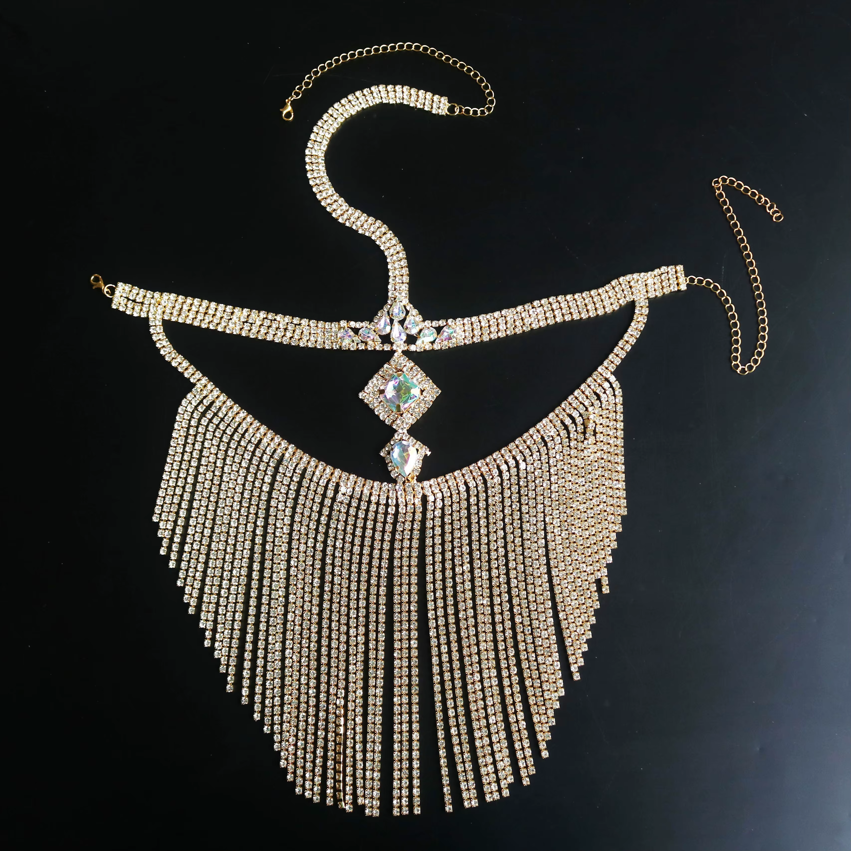 Voile à pampilles pour femmes, masque scintillant, chaîne en strass, couvre-chef, mascarade, danse, 