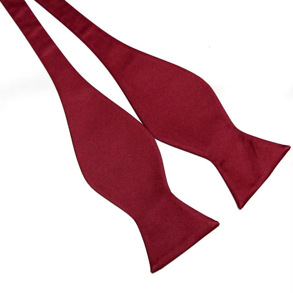 Noeud papillon réglable en Satin de soie pour hommes, couleur unie, classique, cravate d'affaires, p