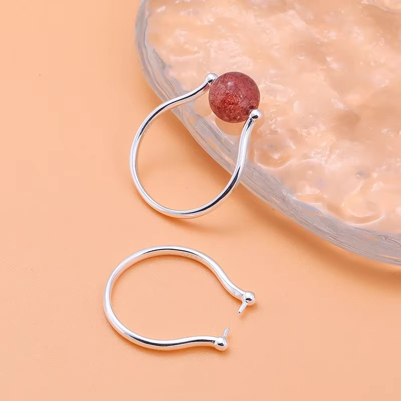 Bague en argent regardé S925, support vide, accessoires de bijoux faits à la main, ficelle de perles