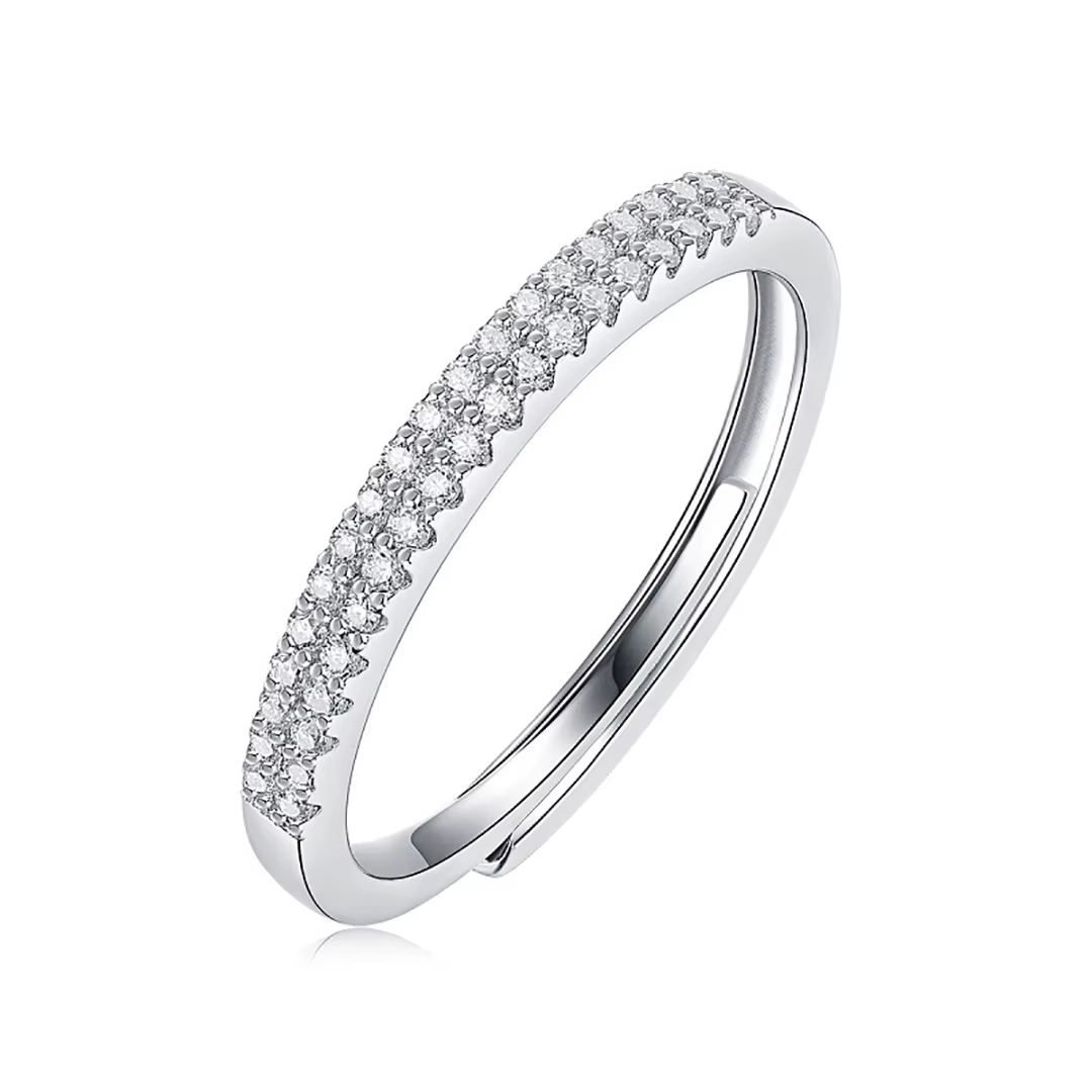 Bague pour femme en argent pur S925 avec diamant moissanite, anti-allergique et inaltérable, ajustab