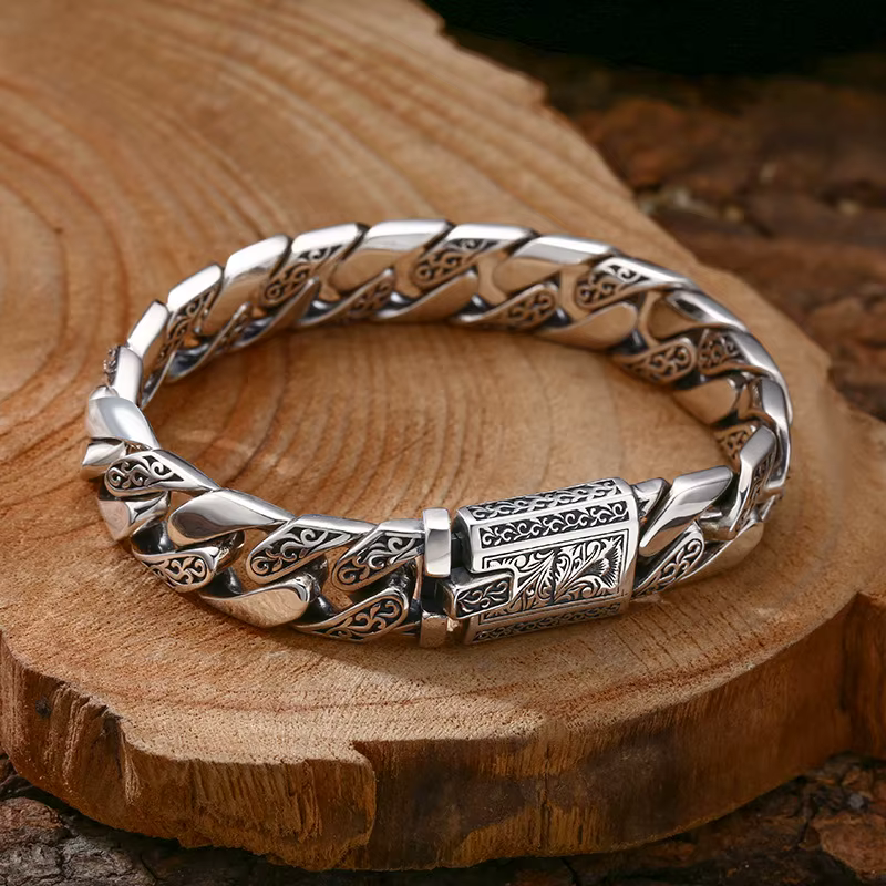 Guirlande de vigne intemporelle en argent Sterling S925, boucle rétro Punk, bijoux de réservoir, cad