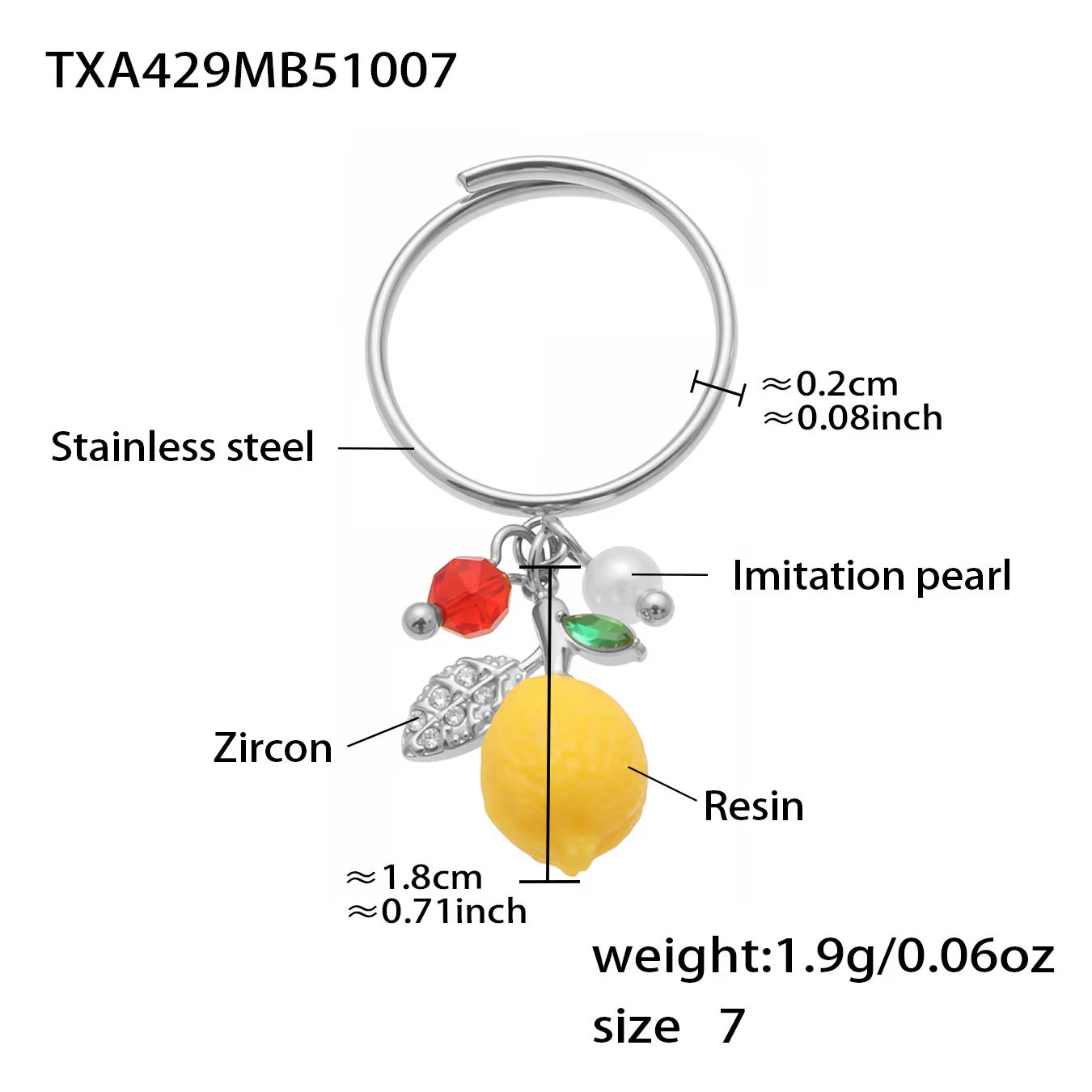 Nivora délicat zircon cubique résine citron pendentif collier bagues boucles d'oreilles pour femmes 