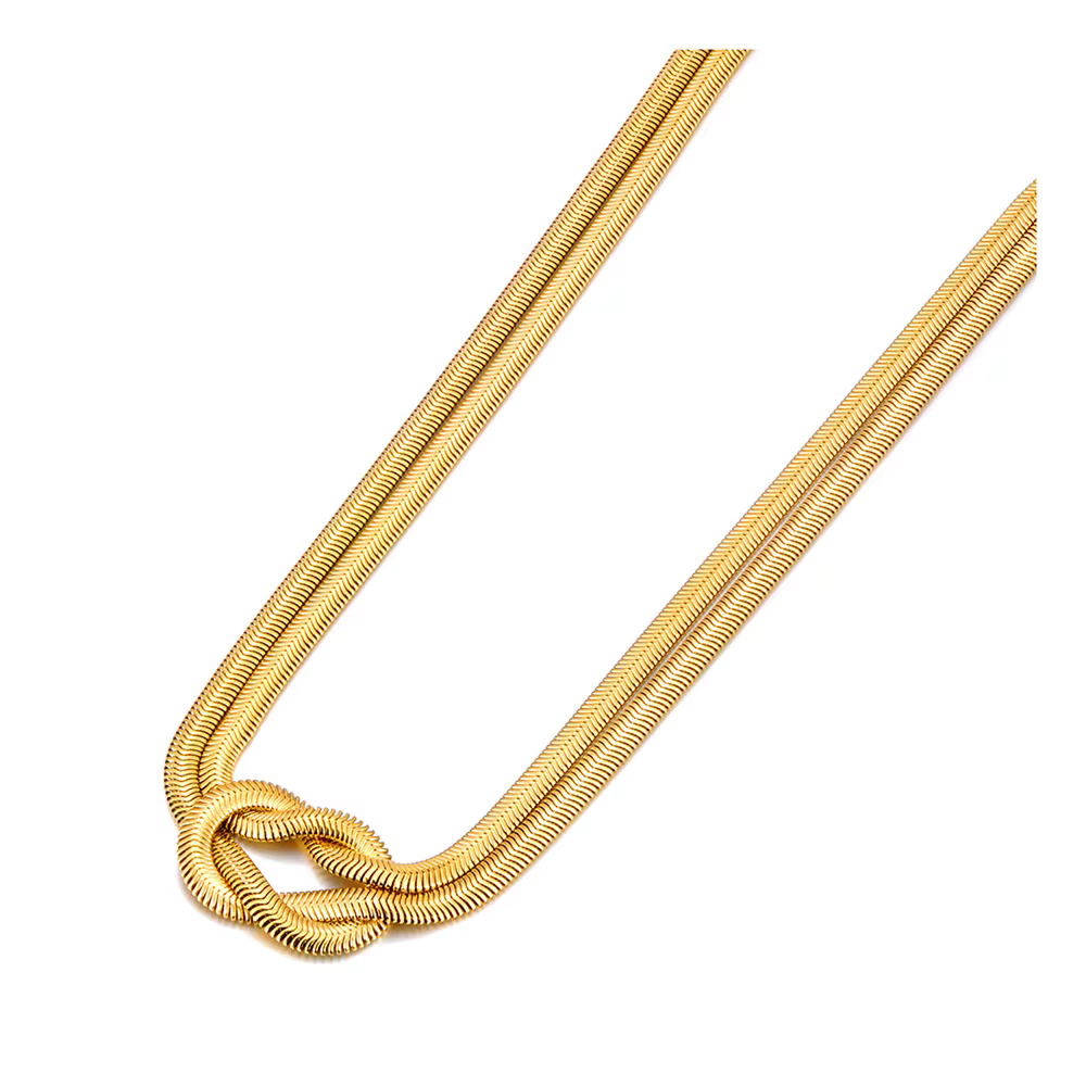 AENINE – collier ovale creux Vintage pour femmes, chaîne faite à la main, en acier inoxydable, coule