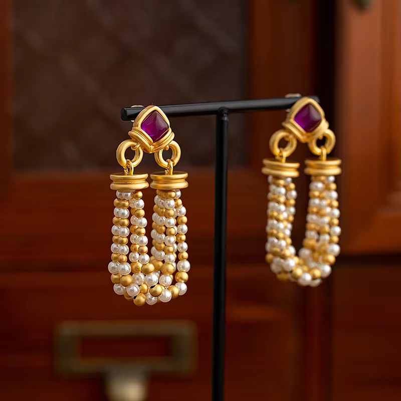 Boucles d'oreilles à pampilles de tempérament de luxe pour femmes, bijoux modernes, cadeaux de fête,