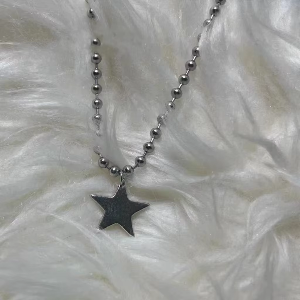 Collier pendentif étoile en acier titane pour hommes et femmes, Y2K Hip Hop, Cool, filles chaudes, c