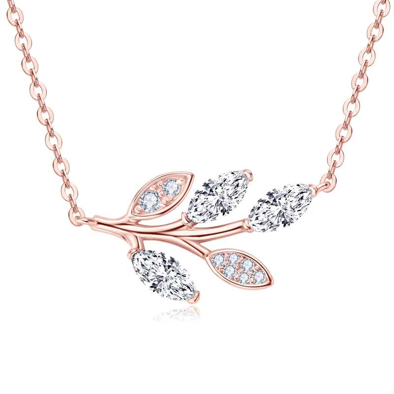 Lnkry – collier en Moissanite certifié Marquise, chaîne en argent véritable 925 pour femmes, pendent