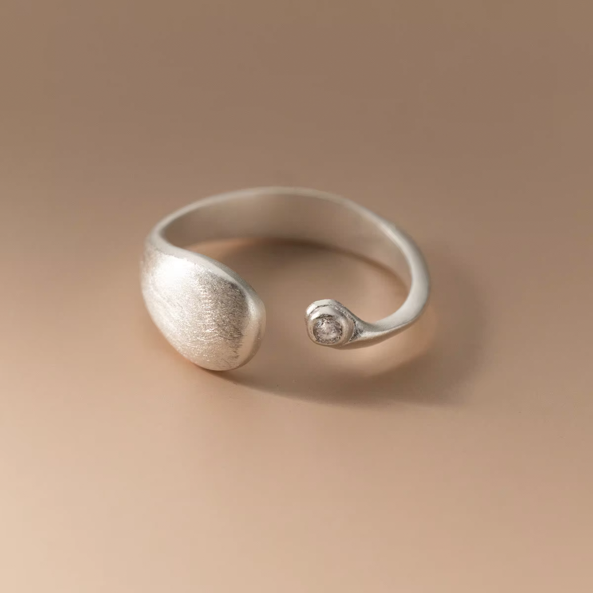 Bagues réglables en argent Sterling 925 pour femmes, finition mate, géométrie, accessoires de bijoux