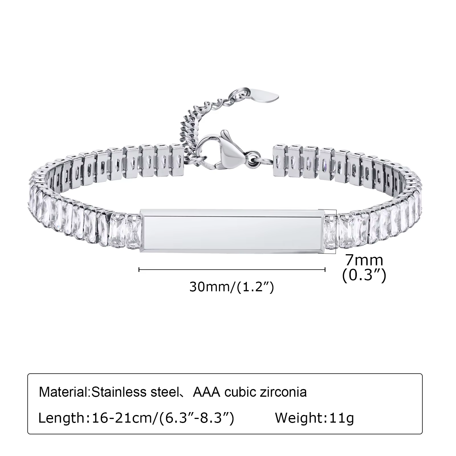 Bijoux à la mode, Bracelets porte-bonheur en pierre CZ scintillante pour femmes et filles, Bracelet 