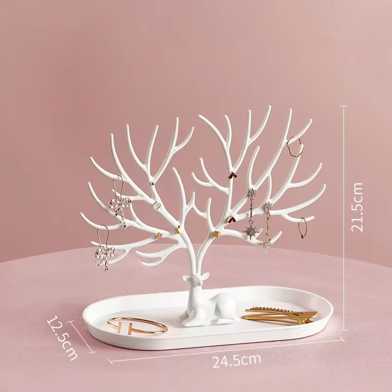 Présentoir à bijoux, collier, boucles d'oreilles, bague, étagère de rangement, plateau, organisateur