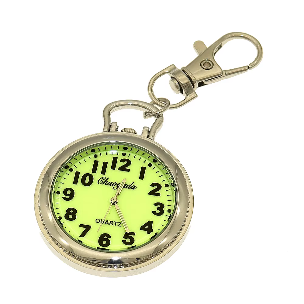 Grand chiffre lumineux ‌   Montre de poche à cadran romain avec pendentif collier, montre à quartz, 