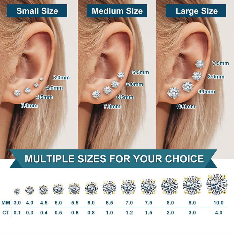 TUHE – boucles d'oreilles rondes classiques unisexes en argent 925 pour femmes, couleur D VVS1, bijo