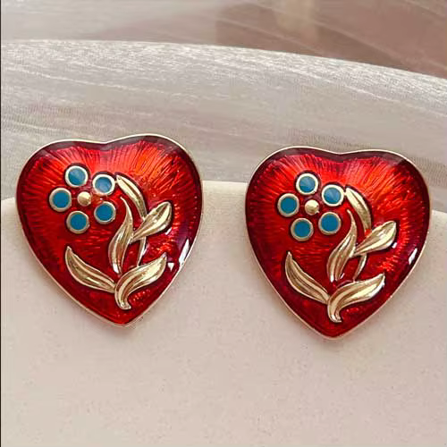 Boucles d'oreilles classiques bordeaux, bijoux de luxe de grande taille pour femmes et filles, Desig