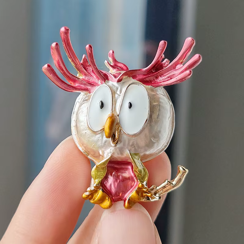 Broches d'oiseau de théâtre en émail pour femmes, broche d'animal de dessin animé d'oiseau en colère