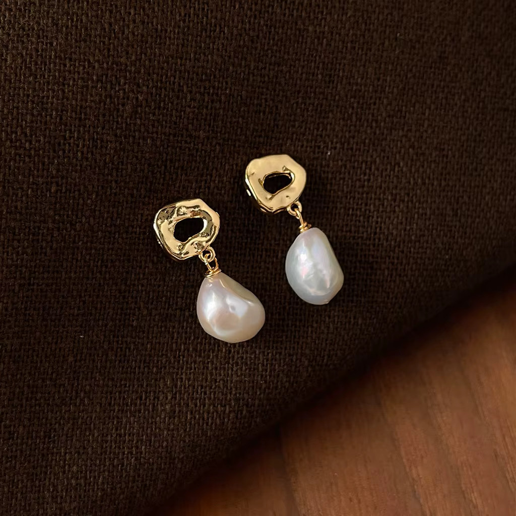 Promotion bijoux pour femmes 100% Baroque perle d'eau douce 14K or rempli femmes glands boucles d'or