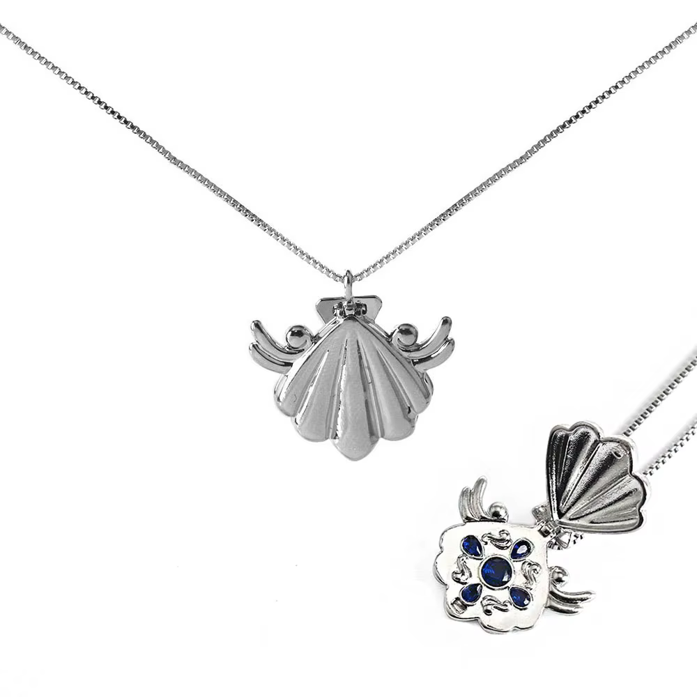 Collier thème Anime la légende de la sirène, pendentif coquillage ouvrable unisexe, accessoires de b