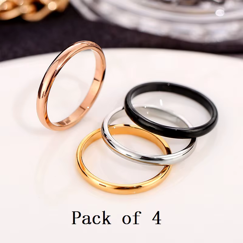 Petites matiques en acier inoxydable pour femmes et filles, bijoux simples, mini, noir, rose, or, do