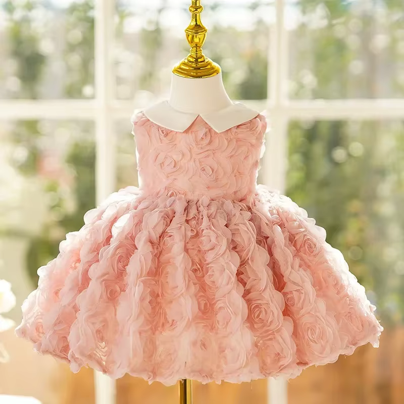ICJAEHAO 2025 Robe d'anniversaire fête pour enfants fille Robe robes de demoiselle d'honneur princes
