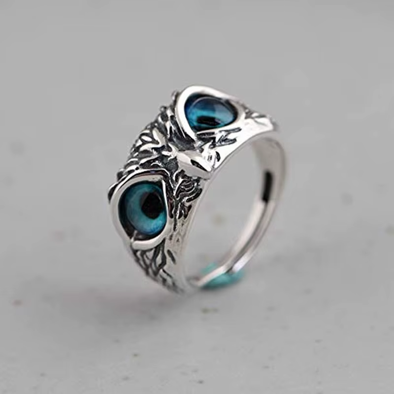 Bague hibou Vintage animaux mignons, bague gothique pour jeunes, cadeau de fête, bijoux à la mode, a