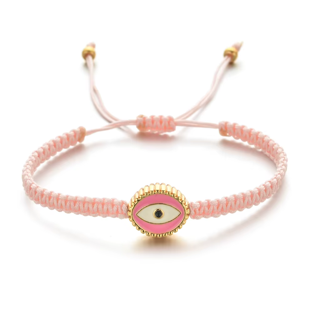 Bracelets œil turc rose pour femme, mauvais œil, ULtressée à la main, nœuds, bijoux porte-bonheur, n