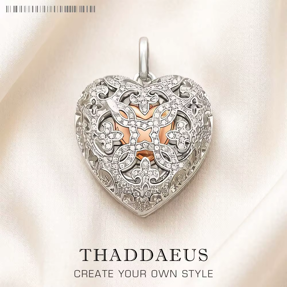 Pendentif amour coeur médaillon mode Glam 925 bijoux en argent Sterling Style européen accessoires â