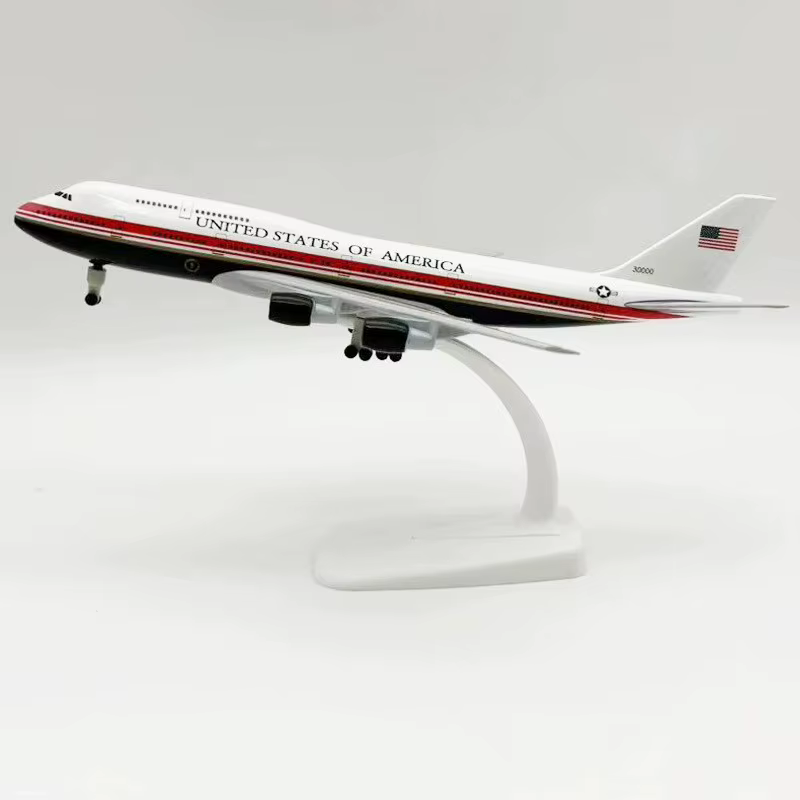 Modèle d'avion miniature en métal moulé sous pression B747-200 Air Force One, 20 cm, échelle 1:300, 