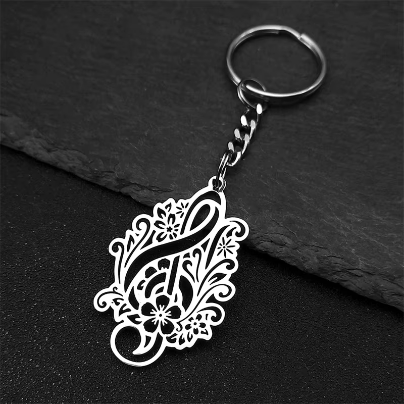Porte-clés note itude Life Of Flower pour hommes et femmes, porte-clés en acier inoxydable, bijoux p