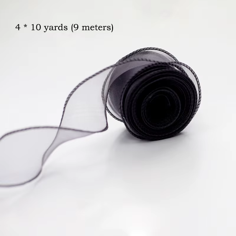 InjRuban en Mousseline de Soie, Satin Organza pour Bricolage, Décoration d'Emballage Cadeau, Bouquet