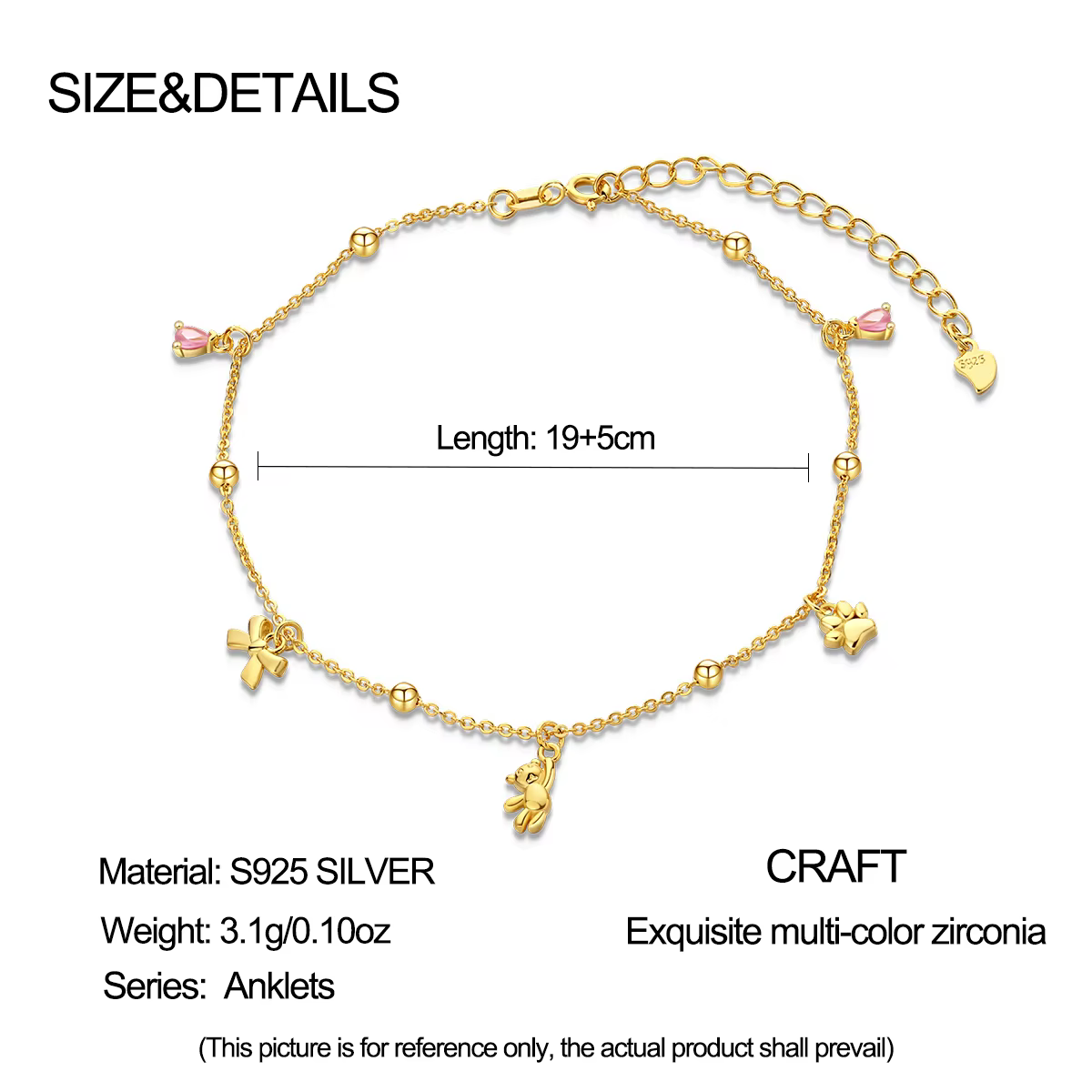 Bracelets de cheville pour femmes, accessoires de plage d'été, chaîne en argent Sterling 925 et Zirc