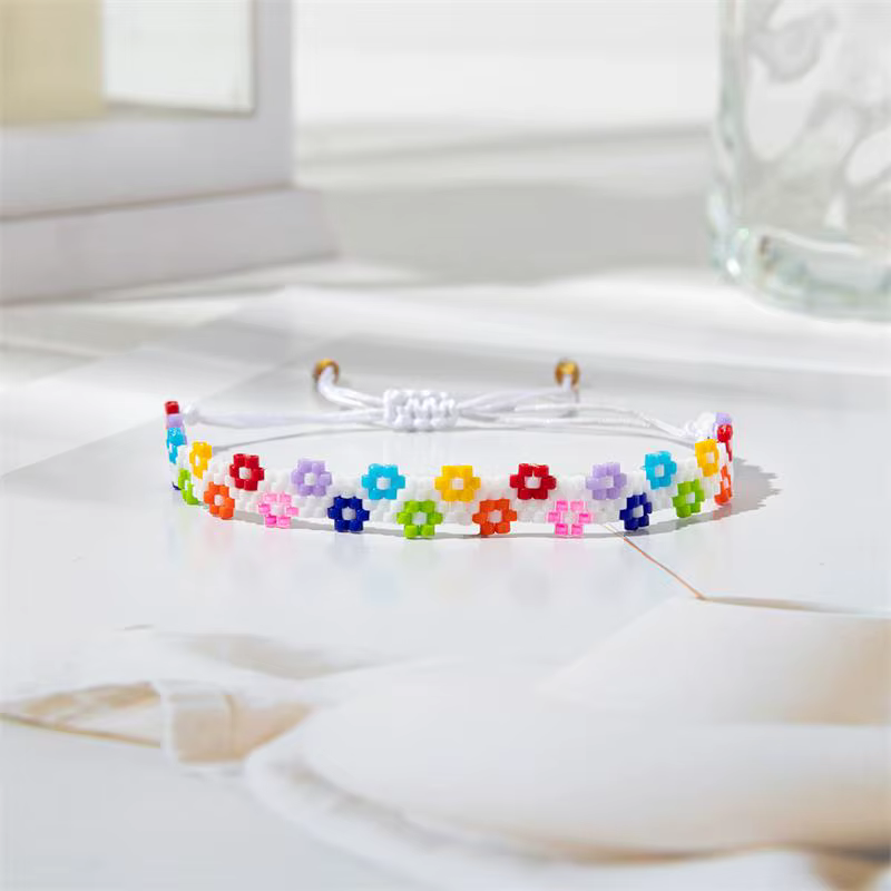 BLUESTAR-Bracelets coréens à motif de fleurs arc-en-ciel pour femme, breloque en perles ata yuki, bi